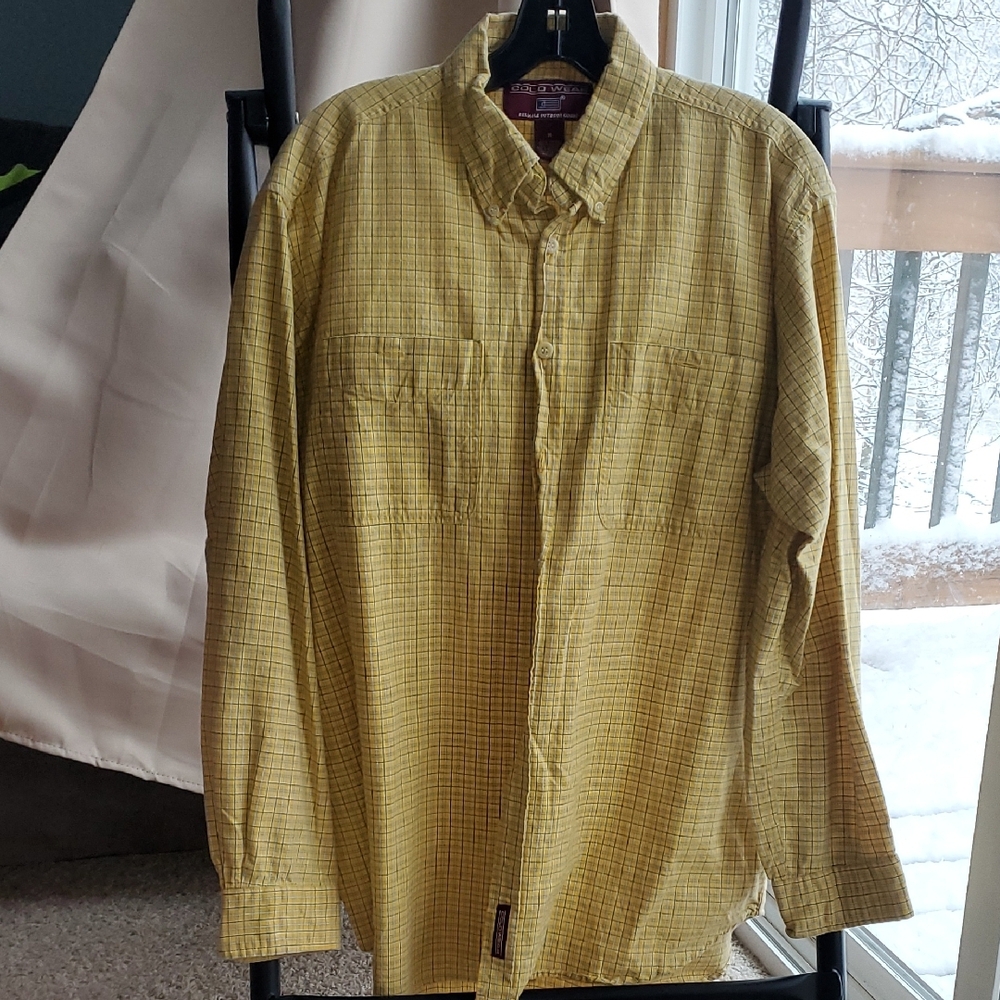 Yellow Checkered Button-Up Shirt